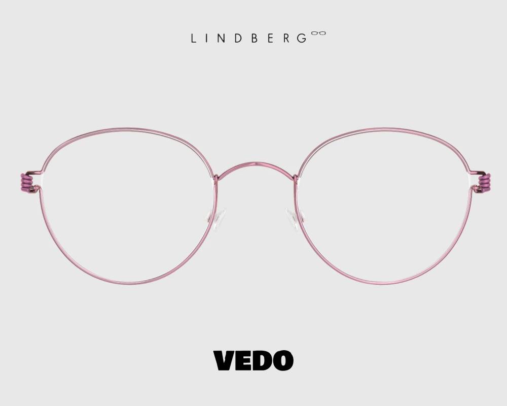 LINDBERG Air Titanium Rim BO round eyeglasses vedosunglasses pink