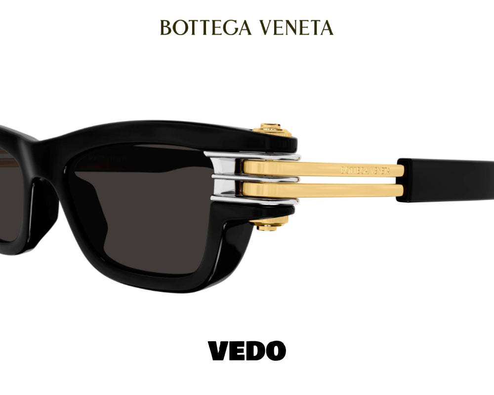 Narrow rectangular bold design BOTTEGA VENETA BV1308 sunglasses vedosunglasses black