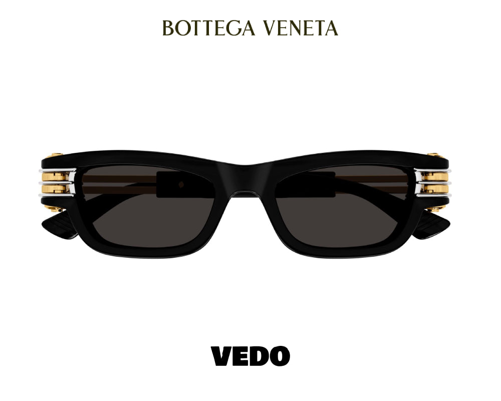 Narrow rectangular bold design BOTTEGA VENETA BV1308 sunglasses vedosunglasses black