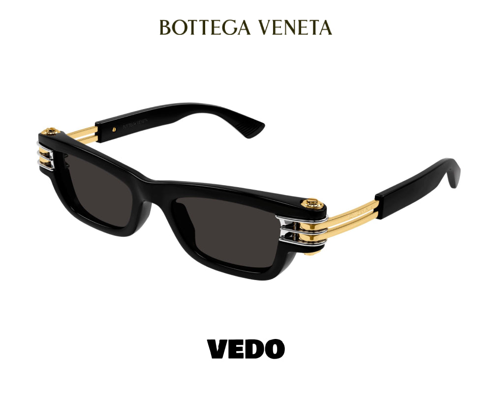 Narrow rectangular bold design BOTTEGA VENETA BV1308 sunglasses vedosunglasses black