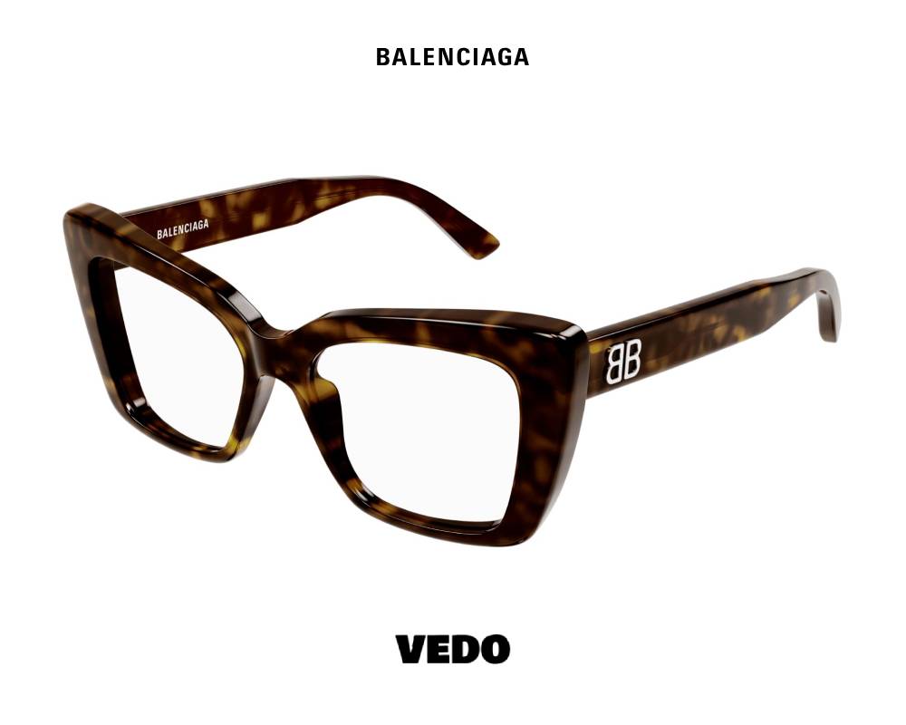 Balenciaga BB 0297 Bold Cat-Eye Eyeglasses vedosunglasses.com brown havana