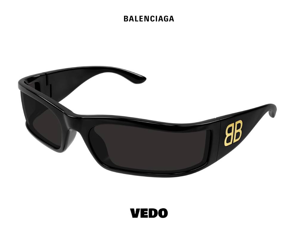 Balenciaga BB 0458S Wraparound Sunglasses black