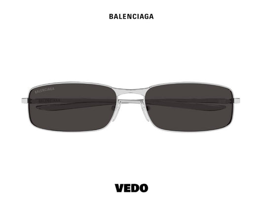 Balenciaga BB 0493S New Rectangular Metal vedoSunglasses silver