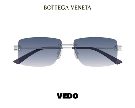 Bottega Veneta BV1126 Rectangular Rimless Sunglasses VEDOSUNGLASSES.COM silver