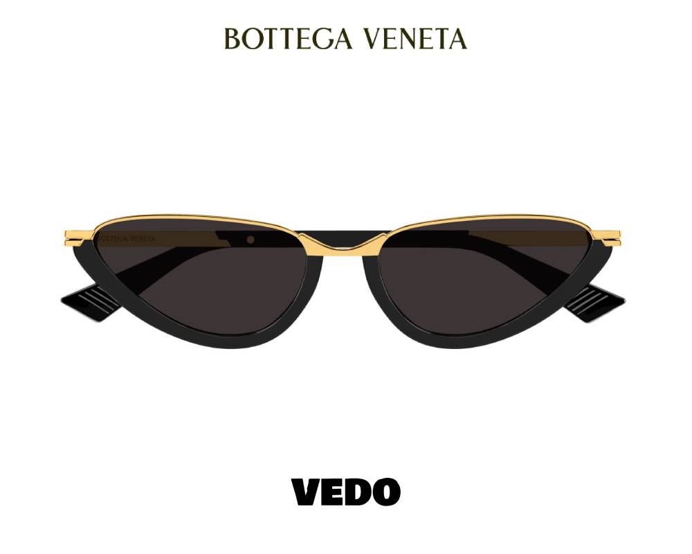 Bottega Veneta BV1236 Narrow Cat-Eye Sunglasses vedosunglasses.com black