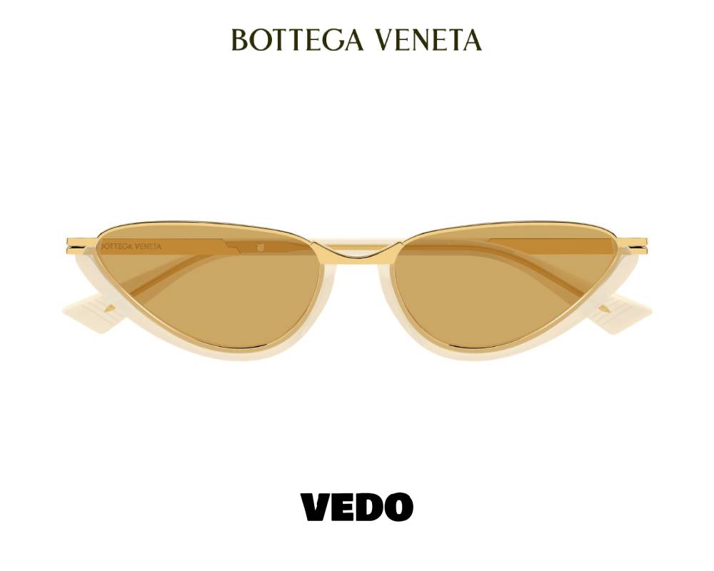 Bottega Veneta BV1236 Narrow Cat-Eye Sunglasses vedosunglasses.com gold