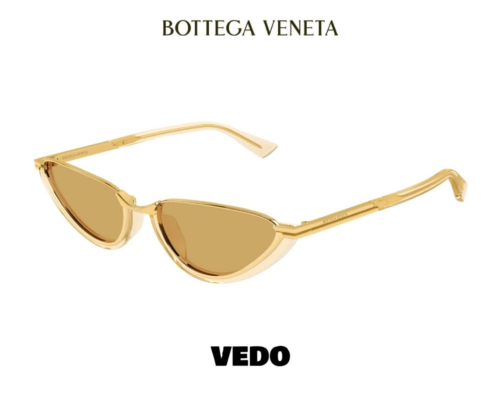 Bottega Veneta BV1236 Narrow Cat-Eye Sunglasses vedosunglasses.com gold