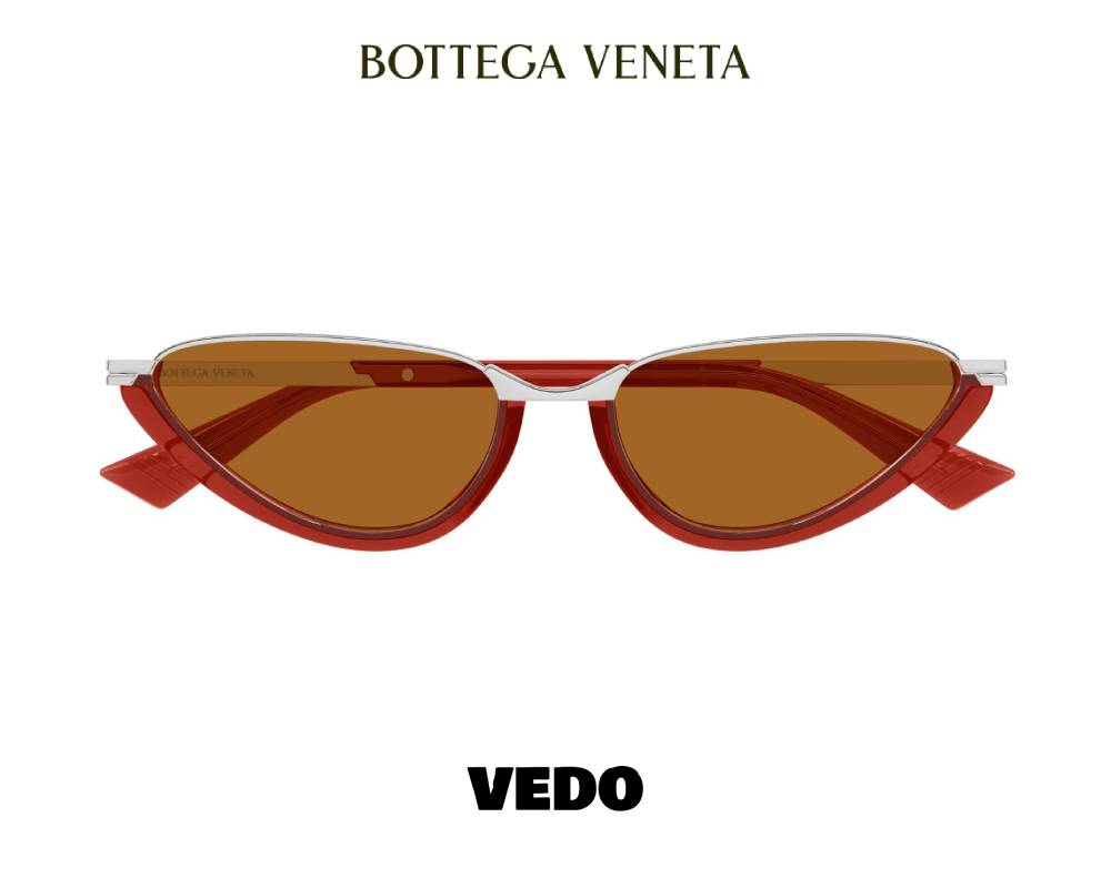 Bottega Veneta BV1236 Narrow Cat-Eye Sunglasses vedosunglasses.com red