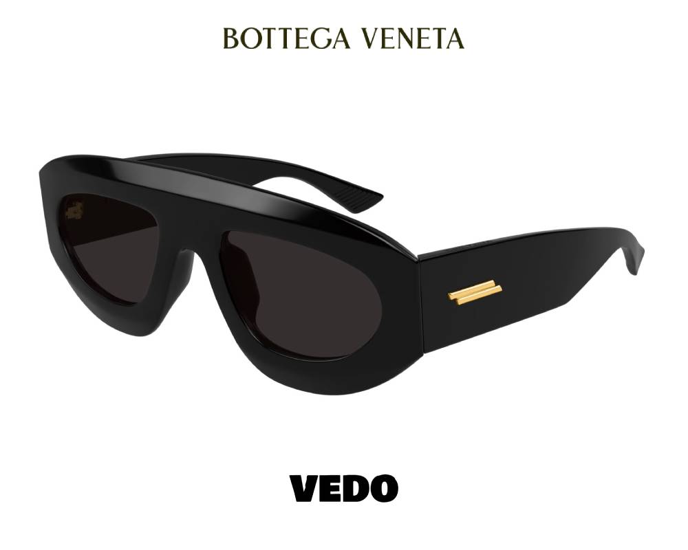 Bottega Veneta BV1358 Ultra-Thin Aviator Sunglasses vedosunglasses.com black