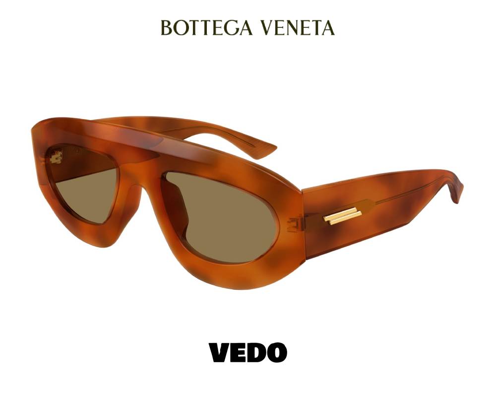Bottega Veneta BV1358 Ultra-Thin Aviator Sunglasses vedosunglasses.com brown havana