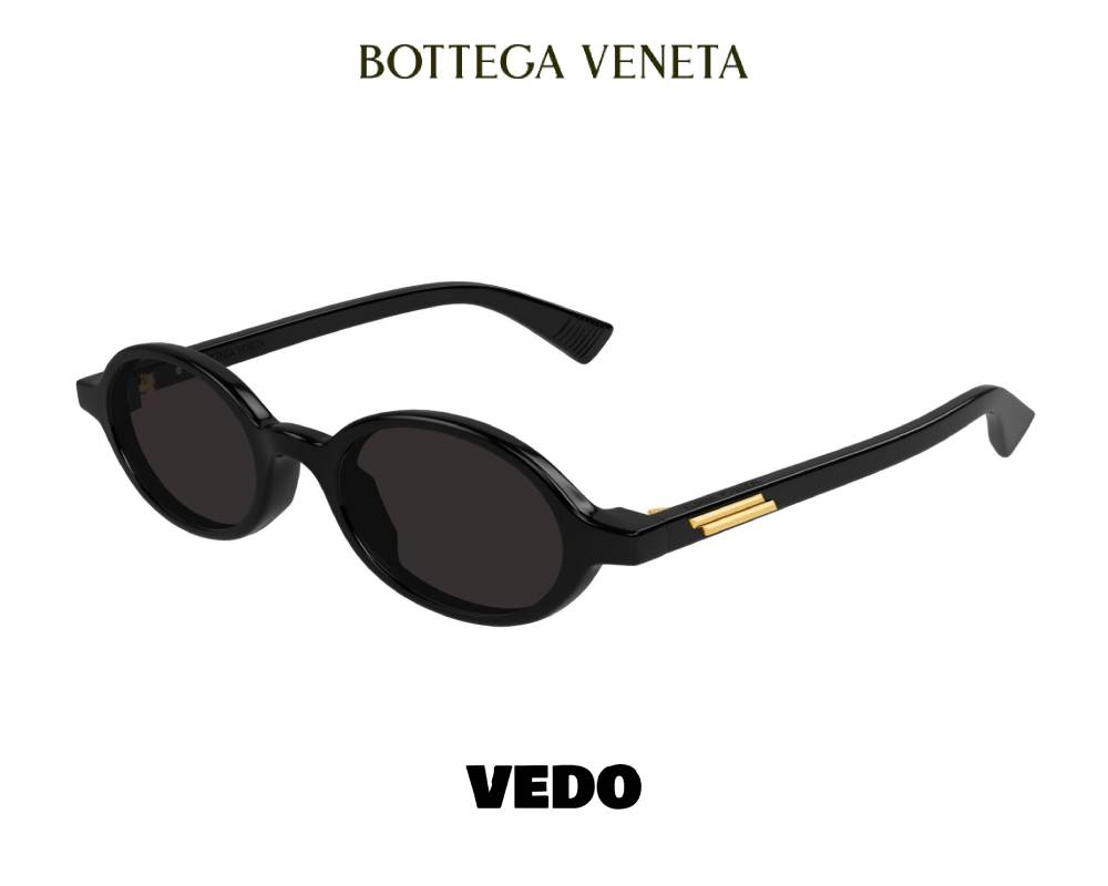Bottega Veneta BV1388 Narrow Oval Sunglasses vedosunglasses.com black