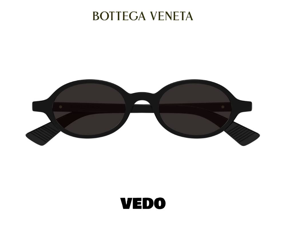 Bottega Veneta BV1388 Narrow Oval Sunglasses vedosunglasses.com black