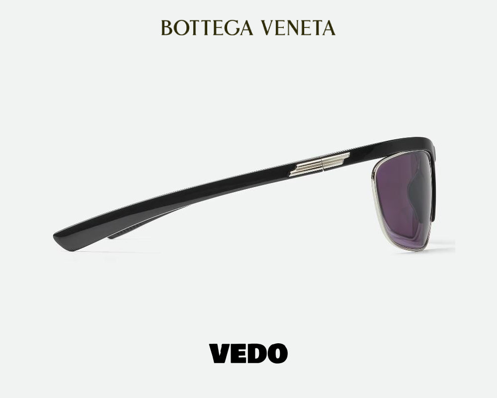 Bottega Veneta Speed wraparound Sunglasses BV1348S vedosunglasses.com black silver