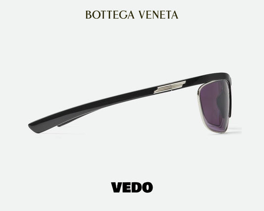 Bottega Veneta Speed wraparound Sunglasses BV1348S vedosunglasses.com black silver
