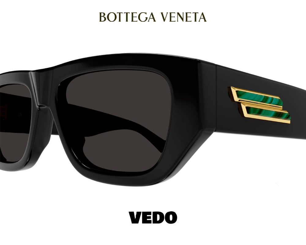 Bottega Veneta bold rectangular sunglasses BV1252 vedosunglasses black