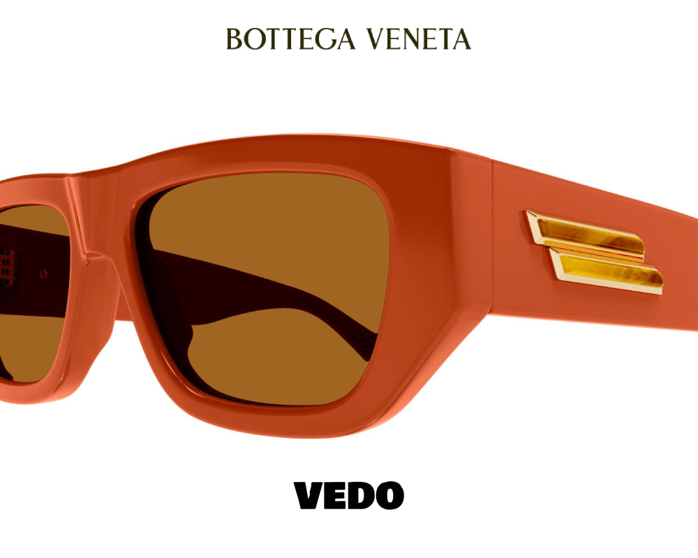 Bottega Veneta bold rectangular sunglasses BV1252 vedosunglasses orange
