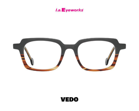 L.A. Eyeworks BLAKEY Small Squared Eyeglasses grey brown