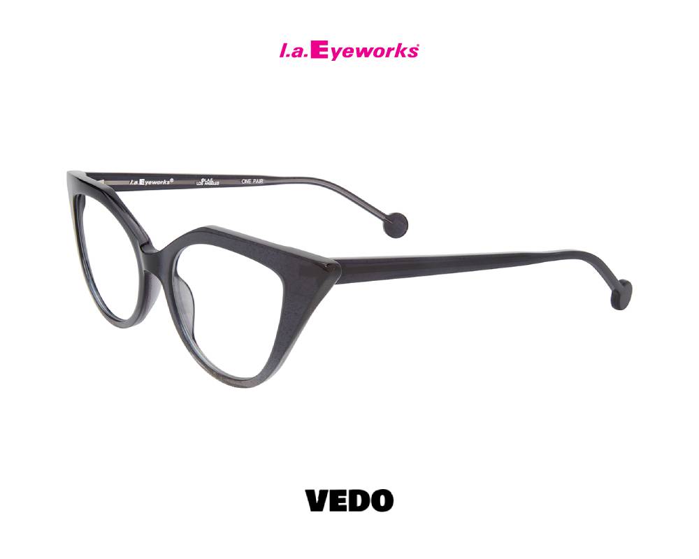 L.A. Eyeworks COWGIRL Cat-Eye Round Eyeglasses black