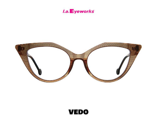 L.A. Eyeworks COWGIRL Cat-Eye Round Eyeglasses brown