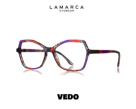 LAMARCA Mosaico 109 Geometrical Cat Eye Eyeglasses vedosunglasses violet red