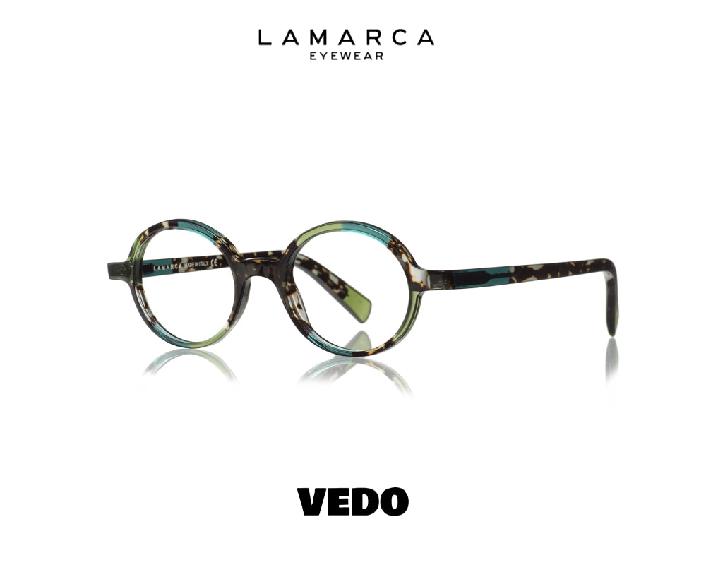 LAMARCA Mosaico 163 Small Round Eyeglasses vedosunglasses green