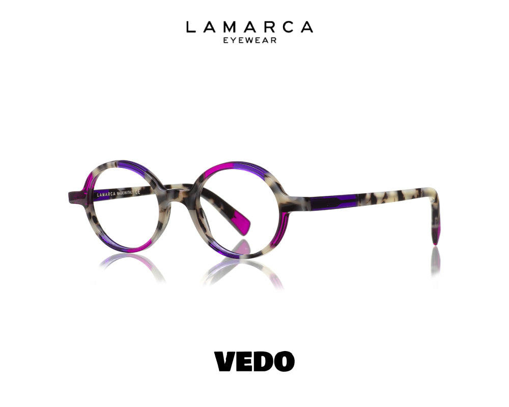 LAMARCA Mosaico 163 Small Round Eyeglasses vedosunglasses violet