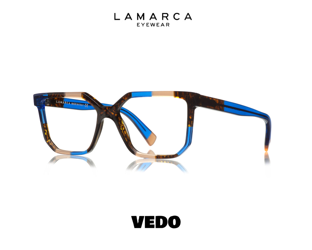 LAMARCA Mosaico 166 squared feminine eyeglasses vedosunglasses brown blue