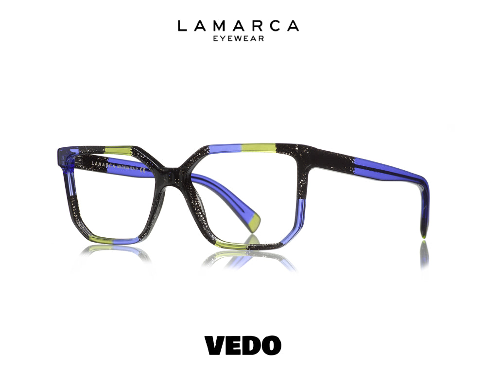LAMARCA Mosaico 166 squared feminine eyeglasses vedosunglasses green violet
