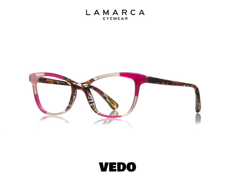 LAMARCA Mosaico 97 Small Rectangular Pointed Eyeglasses vedosunglasses pink fucsia