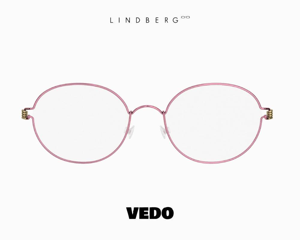 LINDBERG Air Titanium Rim STEFANO Oval Round Eyeglasses vedosunglasses.com P70-PGT pink gold