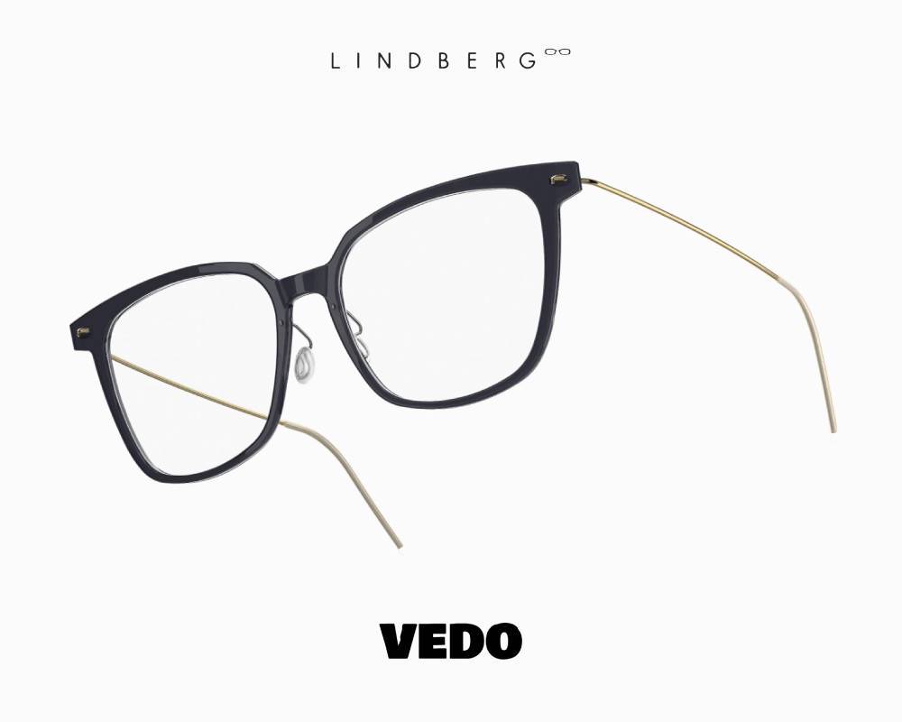 LINDBERG NOW 6625 Squared Cat-Eye Feminine Titanium Eyeglasses BLACK