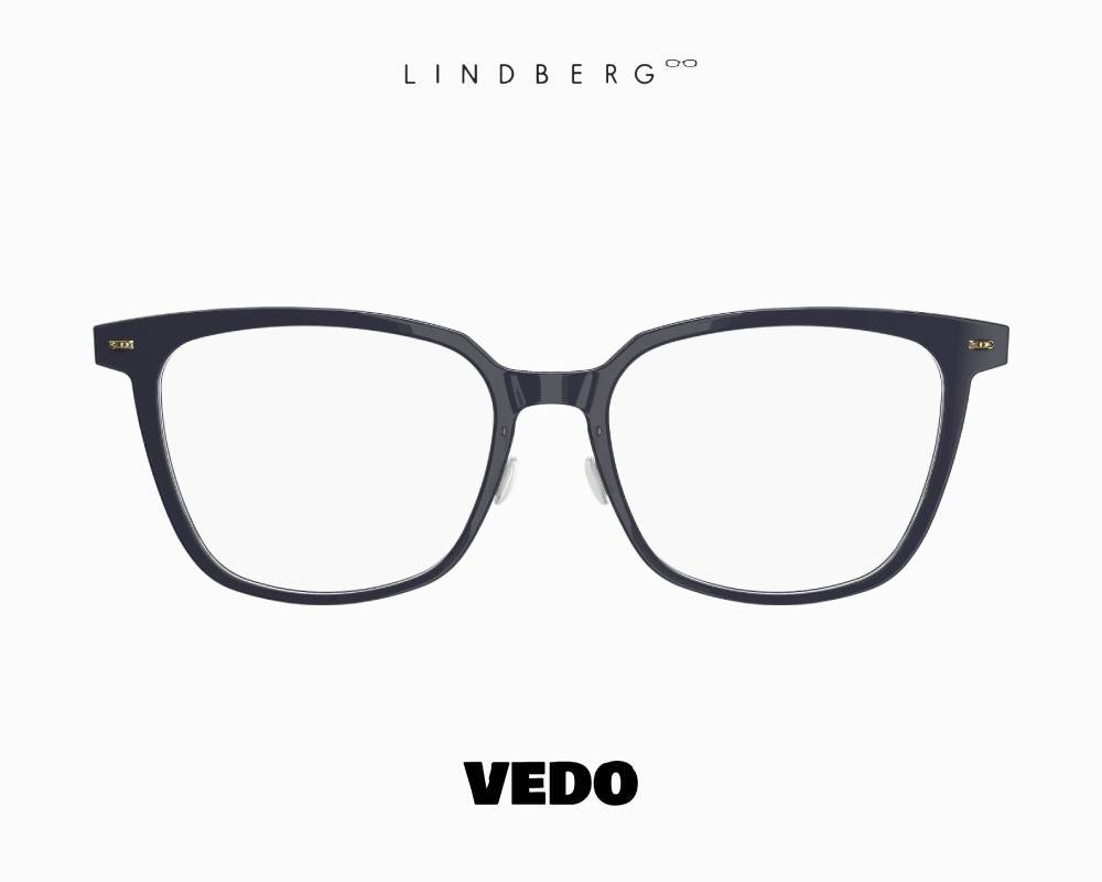LINDBERG NOW 6625 Squared Cat-Eye Feminine Titanium Eyeglasses BLACK 1