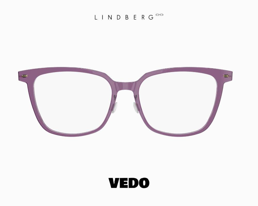 LINDBERG NOW 6625 Squared Cat-Eye Feminine Titanium Eyeglasses PURPLE 1