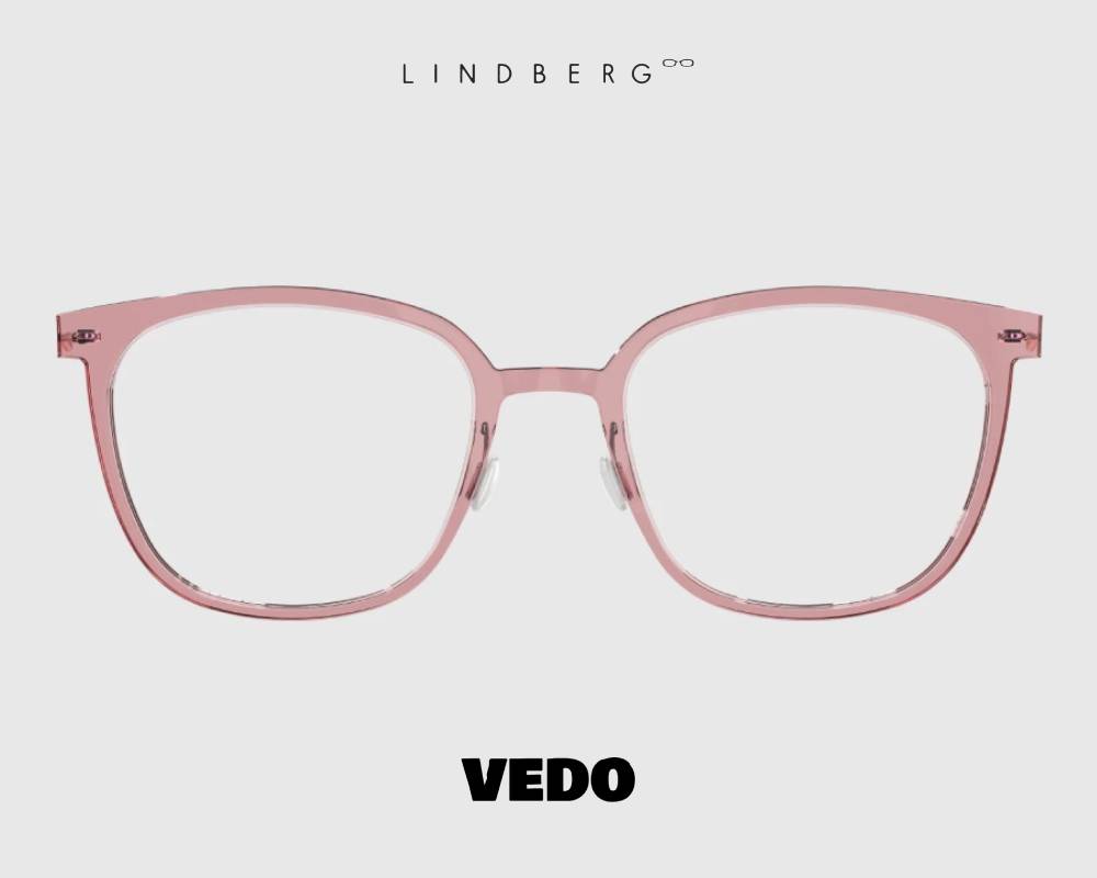 LINDBERG NOW 6638 Squared Oversize Feminine Titanium Eyeglasses vedosunglasses pink