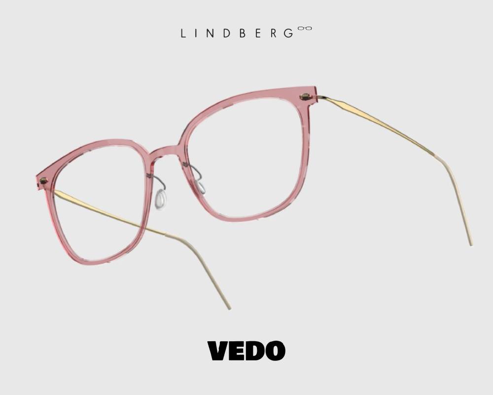 LINDBERG NOW 6638 Squared Oversize Feminine Titanium Eyeglasses vedosunglasses pink gold auctions