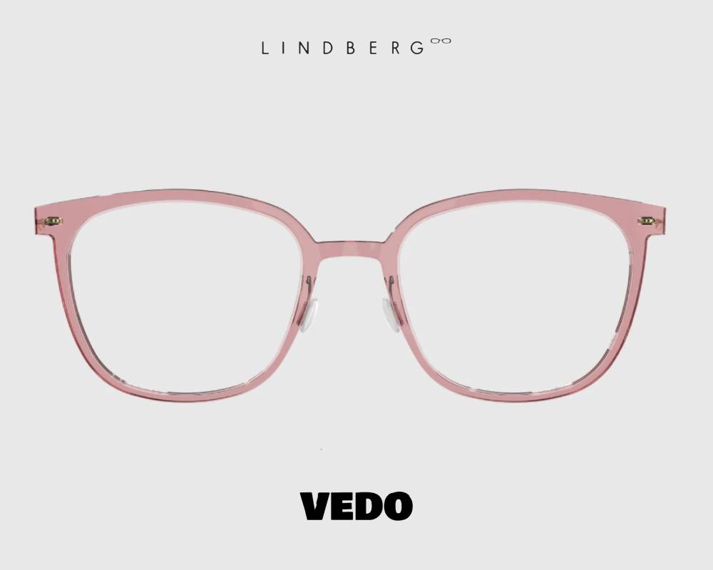 LINDBERG NOW 6638 Squared Oversize Feminine Titanium Eyeglasses vedosunglasses pink
