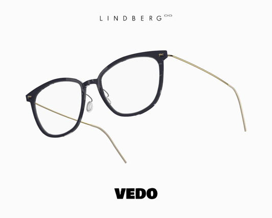 LINDBERG NOW 6625 Squared Cat-Eye Feminine Titanium Eyeglasses BLACK