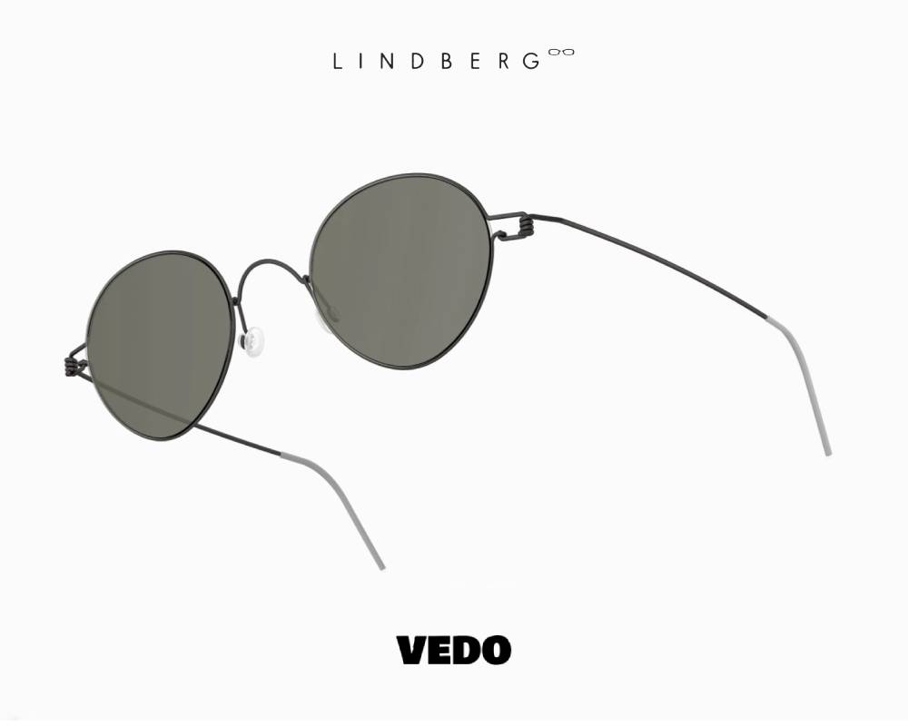 LINDBERG Sun Titanium 8224 Round Sunglasses blackvedosunglasses.com grey lenses