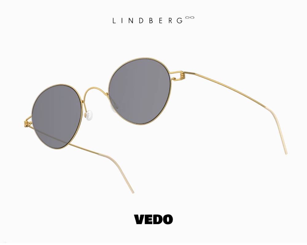 LINDBERG Sun Titanium 8224 Round Sunglasses gold vedosunglasses.com lavender lenses
