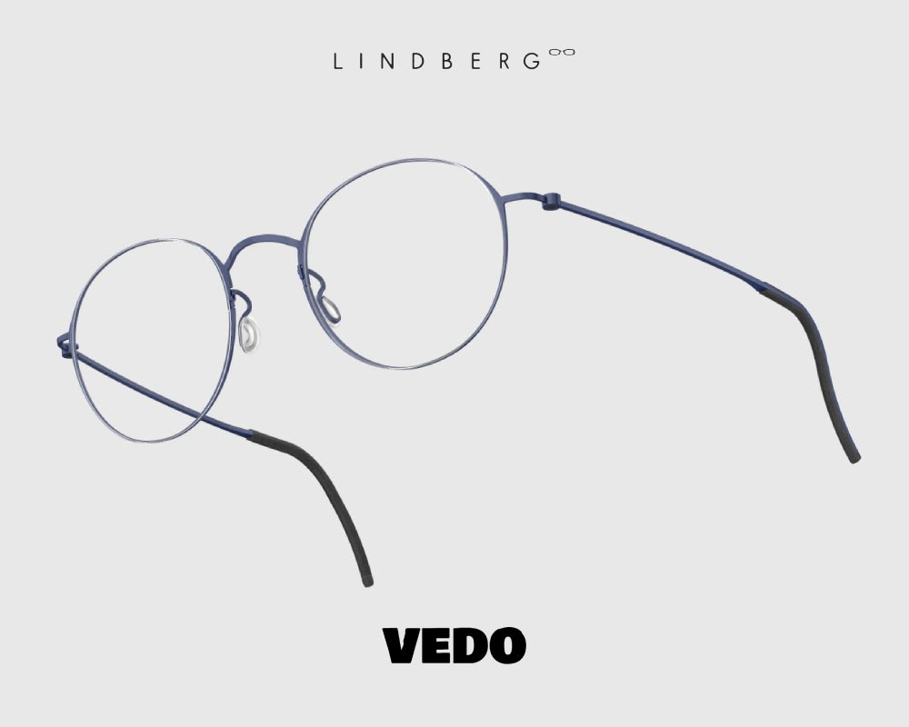LINDBERG ThinTitanium 5504 round eyeglasses vedosunglasses blue