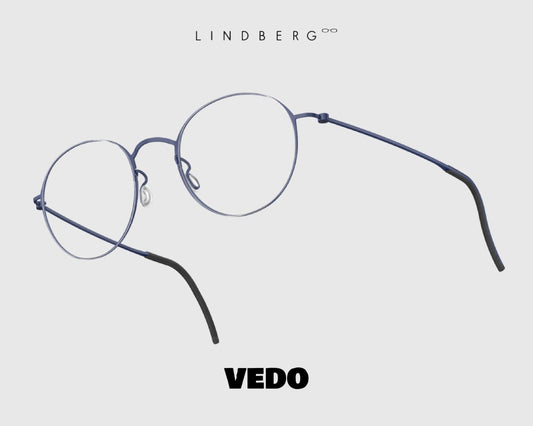LINDBERG ThinTitanium 5504 round eyeglasses vedosunglasses blue