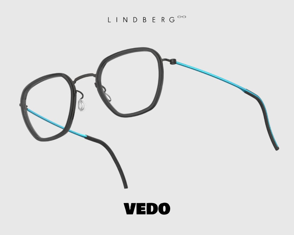LINDBERG ThinTitanium 5806 trapezius eyeglasses vedosunglasses black light blue