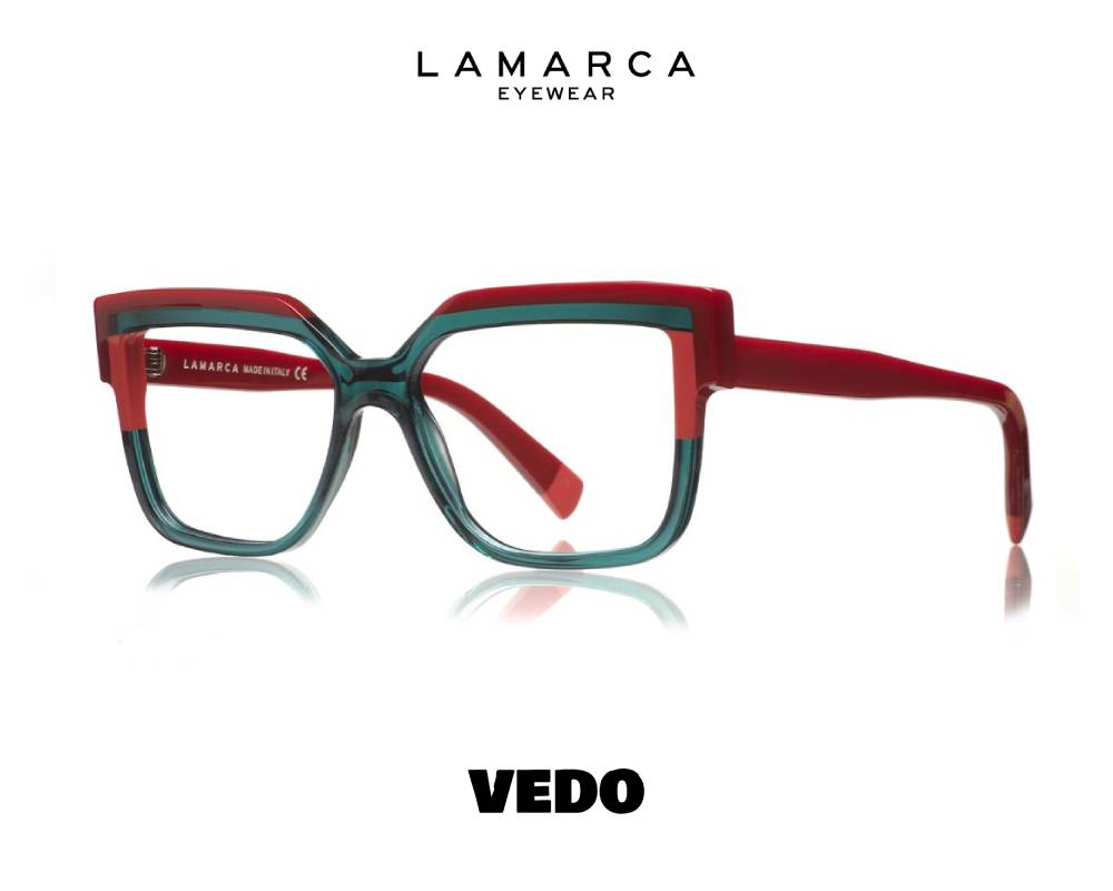 Lamarca Fusioni 155 – Feminine Bold Italian Handmade Eyeglasses vedosunglasses.com 02 red green