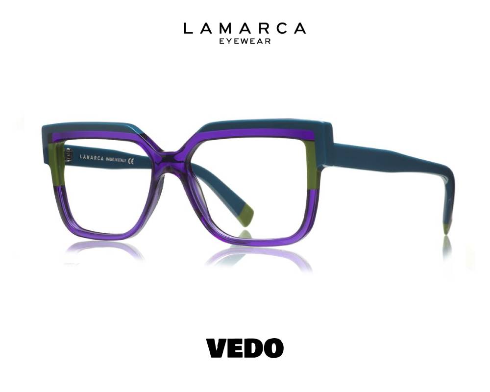 Lamarca Fusioni 155 – Feminine Bold Italian Handmade Eyeglasses vedosunglasses.com 03 violet green