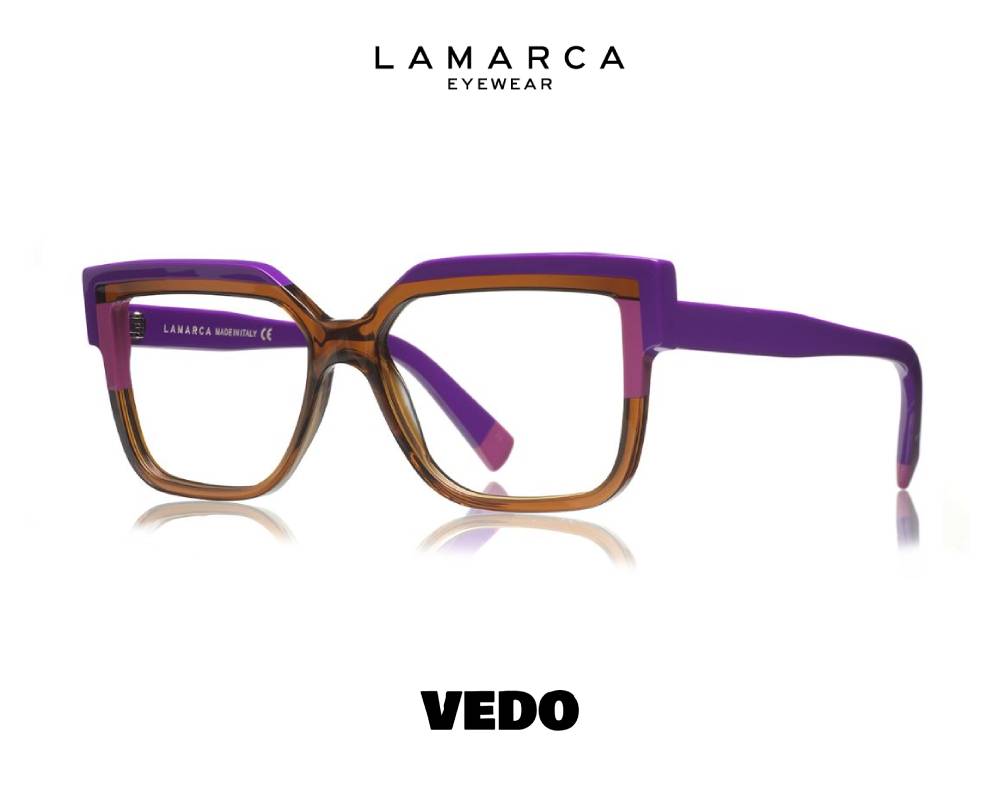 Lamarca Fusioni 155 – Feminine Bold Italian Handmade Eyeglasses vedosunglasses.com 04 violet brown