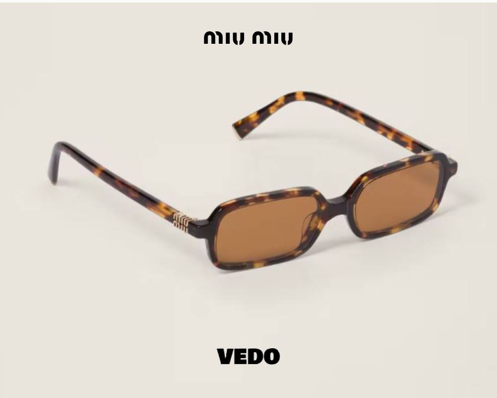 MIU MIU 11ZS – Small Rectangular Sunglasses honey brown havana vedosunglasses