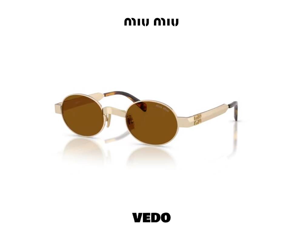 Miu Miu B51 Oval Metal Sunglasses vedosunglasses.com gold