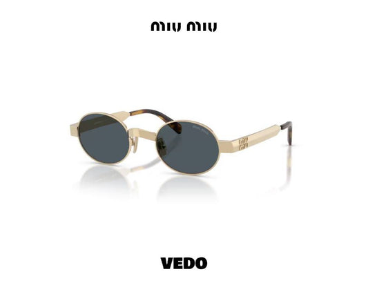 Miu Miu B51 Oval Metal Sunglasses vedosunglasses.com light gold