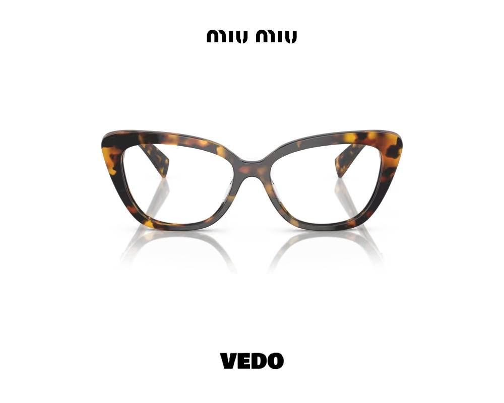 Miu Miu MU 05VV bold Cat-Eye eyewear brown havana
