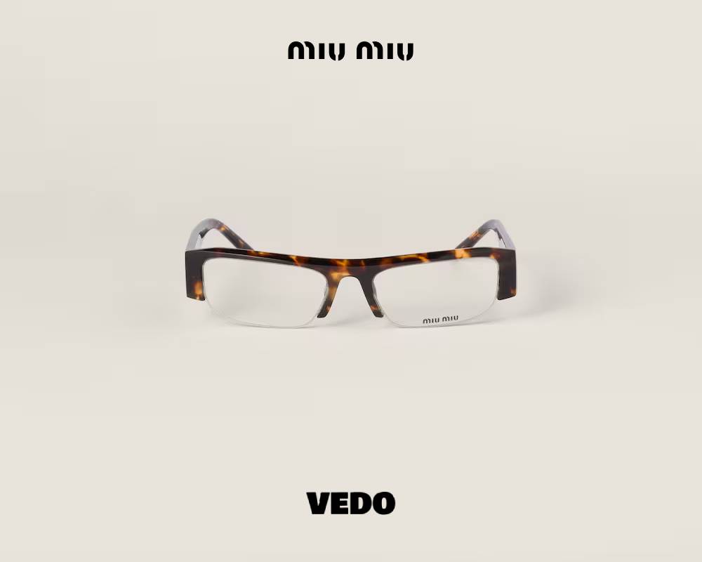 Narrow rectanglular MIUMIU Vedette B07 sunglasses brown